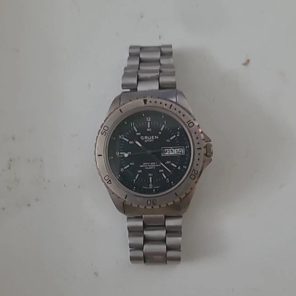 Gruen Silver and Black Watch
